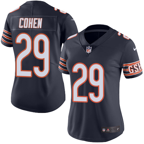 Nike Bears #29 Tarik Cohen Navy Blue Team Color Women's Stitched NFL Vapor Untouchable Limited Jersey